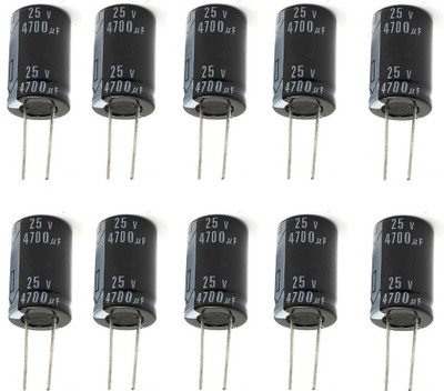 RISARYA SET OF 10-PCS OF 4700UF 25V ELECTROLYTIC CAPACITOR Electronic Components Electronic Hobby Kit