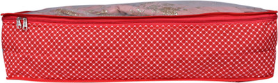 Sunesh Creation Storage Organizer Red with White Polka dot Print Gown/Lehenga/Ghaghra/Saree Cover with Zip Closure for Storage and Gift Purpose (62 x 34 x 17 cm)(Red)