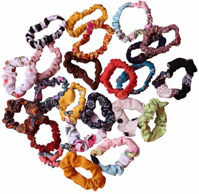 Matkooz Micro polyster Flat scrunchies 1_20 Rubber Band(Multicolor)