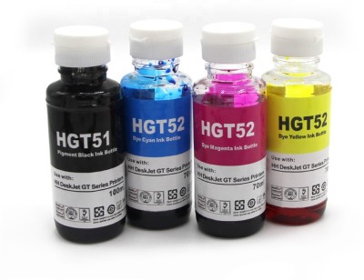 wetech Ink Refill for HP. GT51 GT52 Compatible Ink Tank 310,315,319,410,415,419,GT5810,GT5820,GT5811,GT5821 (4 Color - 4pcs) Black + Tri Color Combo Pack Ink Bottle
