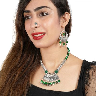 SHUBHAM JEWELLERS Brass Silver Multicolor Jewellery Set(Pack of 1)