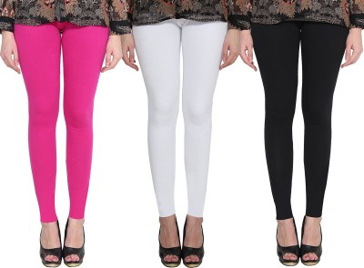 Clarita Ankle Length Ethnic Wear Legging(Pink, White, Black, Solid)