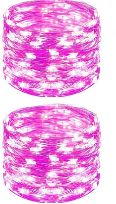 MIRADH 30 LEDs 3 m Pink Flickering, Steady String Rice Lights(Pack of 2)
