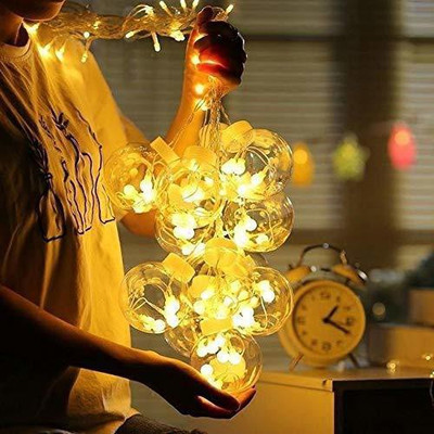 FYUGO 20 LEDs 118 inch Yellow Flickering Ball Rice Lights(Pack of 1)