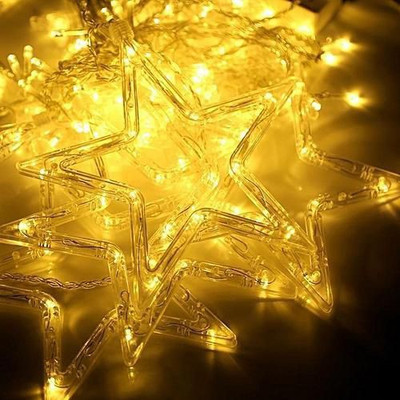 spark world 138 LEDs 3.51 m Yellow Color Changing, Flickering, Steady Star Rice Lights(Pack of 1)