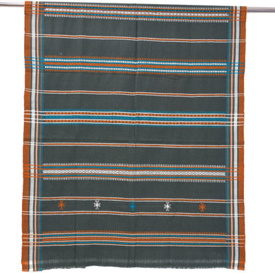 TAVAN Wool Self Design Women Shawl(Grey)