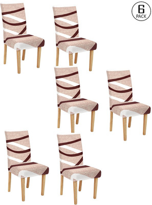 Flipkart SmartBuy Polyester Striped 1 Seater Chair Cover(Beige Pack of 6)