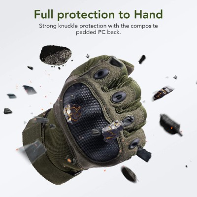 JUSTIFIT Tactical Military Hard Soft Knuckle Army Combat Riding Gloves Gym & Fitness Gloves(Green)