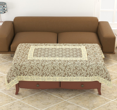 WONDERLAND Cotton 4 Seater Printed Table Cover(Cream)