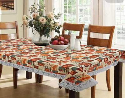 RMDecor Printed 4 Seater Table Cover(Multicolor, Polyester)