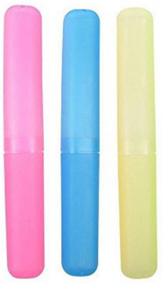 Qweezer Plastic Travel Bathroom Toothbrush Holder Travel Kit Plastic Toothbrush Tube Cover Case (set of 6) Toothbrush Case(Pack of 3)
