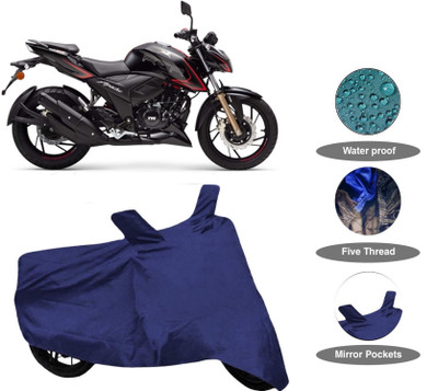 MEGA MARTZZ Waterproof Two Wheeler Cover for TVS(Apache RTR 200 4V, Blue)