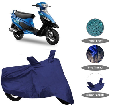 WMIZXEXA Two Wheeler Cover for TVS(Scooty Pep+, Blue)