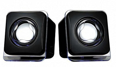 TERABYTE ™ Desktop Laptop KUBIX E-02B Mini Speaker 2.0 & 3.5mm Jack 2 W Laptop/Desktop Speaker(Multicolor, 2.0 Channel)