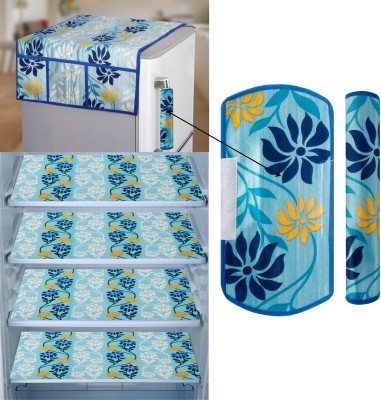 E-Retailer Refrigerator  Cover(Width: 53 cm, Value For Money Combo Pack Of 7 Pieces, Blue)