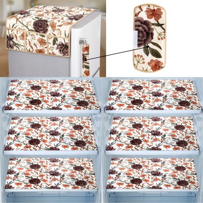 E-Retailer Refrigerator  Cover(Width: 53 cm, Value For Money Combo Pack Of 8 Pieces, Brown)