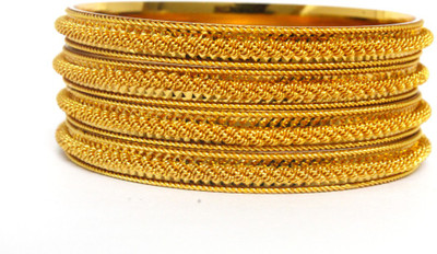 JAIRA GOLD Alloy Gold-plated Bangle Set(Pack of 4)