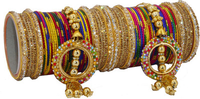 Royal Bangles Metal Zircon Bangle Set(Pack of 68)