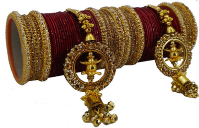 Royal Bangles Metal Zircon Bangle Set(Pack of 68)