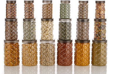 Serenity Plastic Grocery Container  - 350 ml, 650 ml, 1200 ml(Pack of 18, Multicolor)