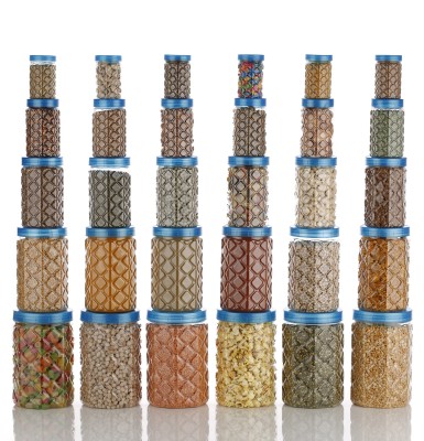 ATMAN Plastic Cookie Jar  - 250 ml, 350 ml, 650 ml, 1200 ml, 2000 ml(Pack of 30, Multicolor)