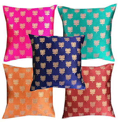 PInK PARROT Polyester Cushions Cover(30 cm*30 cm, Pack of 5, Multicolor)