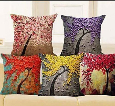 Kayoksh Printed Cushions Cover(Pack of 5, 40 cm*40 cm, Multicolor)
