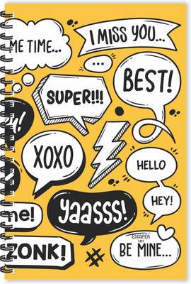 ESCAPER Super Best (Ruled - A5 Size - 8.5 x 5.5 inches) Designer Doodle Diary, Speech Doodle Diary, Doodle Pattern Diary A5 Diary Ruled 80 Pages(Multicolor)