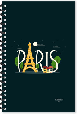 ESCAPER Paris at Night (Ruled - A5 Size - 8.5 x 5.5 inches) Designer Paris Diary, Paris Travel Diary, Eiffel Tower Diary, Paris Social Diary A5 Diary Ruled 160 Pages(Multicolor)