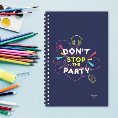 ESCAPER Dont Stop the Party (Ruled - A5 Size - Pack of 2 Diaries) Designer Party Diaries, Quotes on Diaries, Gift Diaries A5 Diary Ruled 160 Pages(Multicolor, Pack of 2)