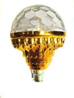 ASHOKA Rotating White Plastic and Metal RGB Crystal Ball Led Bulb golden jumbo Single Disco Ball(Ball Diameter: 12 cm)
