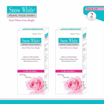 Snow White Pearl  (Pack of 2) for Acne, Dark Circles, Pimples Spots, Anti-Aging Face Wash(120 g)