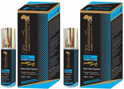 Elimination Natural Hair Inhibitor for Permanent Reduction of Unwanted Body and Facial Hair for Men and Women - Pack of 2 Cream(200 g, Set of 2)