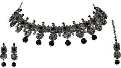 VATSALYA creation Alloy Gold-plated Black, Silver Jewellery Set(Pack of 1)