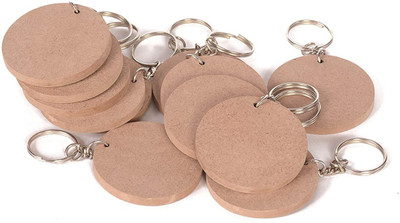 Gossar DIY MDF Key Chains Activity Decoupage Art & Craft Supplies Do It Yourself Circle Set of 20 (2 inch X 2 inch) Key Chain