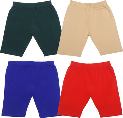 FASHA Short For Boys & Girls Casual Solid Cotton Lycra(Multicolor, Pack of 4)