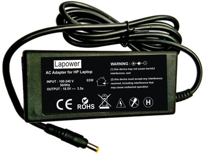 Lapower Laptop Charger For V2100,V2200 65W 3.5a Yellow Pin Laptop Adapter (Power Cord Included) 65 W Adapter(Power Cord Included)