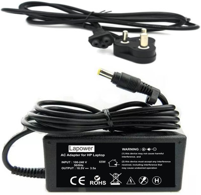 Lapower Laptop Charger For DV4300,DV4400 65W 3.5a Yellow Pin Laptop Adapter (Power Cord Included) 65 W Adapter(Power Cord Included)