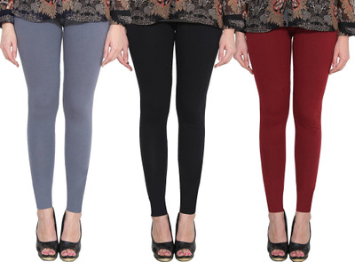 Clarita Ankle Length Ethnic Wear Legging(Grey, Black, Maroon, Solid)