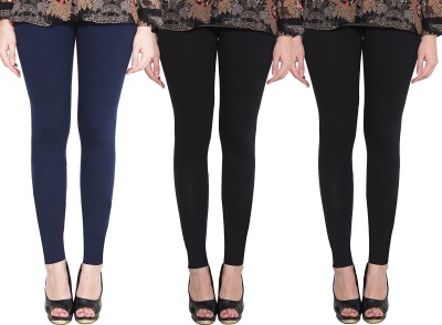 Clarita Ankle Length Ethnic Wear Legging(Dark Blue, Black, Black, Solid)