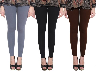 Clarita Ankle Length Ethnic Wear Legging(Grey, Black, Brown, Solid)