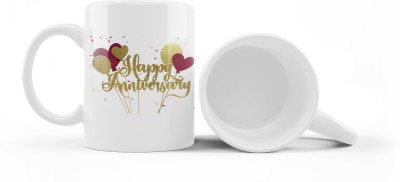 Artscoop Primium Quality Printed Happy Anniversary Gift for Husband Couple Ceramic Coffee Mug(350 ml)