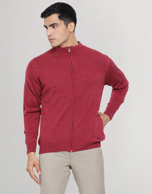 MONTE CARLO Solid Turtle Neck Casual Men Pink Sweater