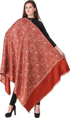PASHTUSHS Wool Self Design Women, Men Shawl(Red)
