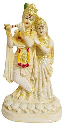FABZONE Antique Finish Lord Radha Krishna Love Couple Statue Hindu God Makhan chor/Laddu Gopal Sculputer Handicraft Idol janmashtami Decorative Spiritual Diwali Puja Vastu Showpiece Figurine - Religious Pooja Gift Item & Murti for Mandir / Temple / Home / Office Decorative Showpiece - 20 cm(Polyre