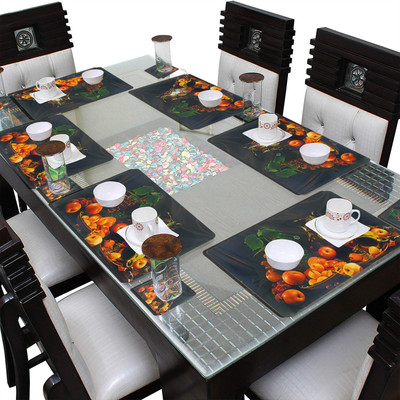 LooMantha Rectangular Pack of 12 Table Placemat(Multicolor, PVC)