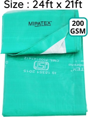 Mipatex Taulin Sheet Waterproof Heavy Duty 24ft x 21ft, 200 GSM Plastic Cover Tent - For Multipurpose Plastic Cover for Truck, Roof, Rain, Outdoor or Sun, Poly Tarp with Aluminium Eyelets every 3 feet (Green & White)(Green, White)