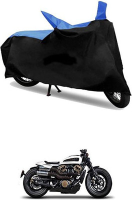MSR STORE Two Wheeler Cover for Harley Davidson(Blue, Black)