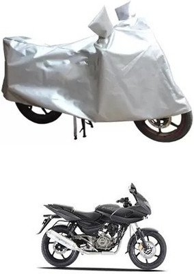 MSR STORE Two Wheeler Cover for Bajaj(Pulsar 220 DTS-i, Silver)