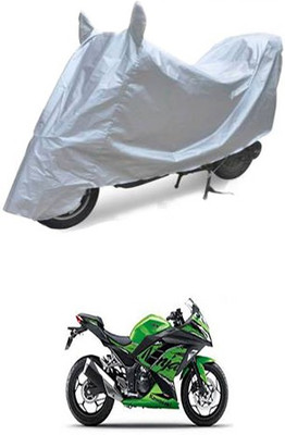 THE REAL ARV Waterproof Two Wheeler Cover for Kawasaki(Ninja 300, Silver)